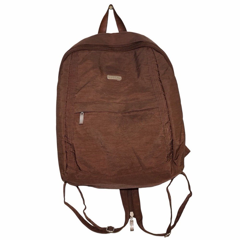 Baggallini Classic Nylon Backpack Convertible Zip Sling Travel Bag -‎ Brown